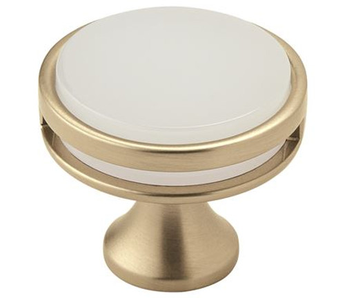 Amerock, Oberon, 1 3/8" (35mm) Round Knob, Golden Champagne / Frost