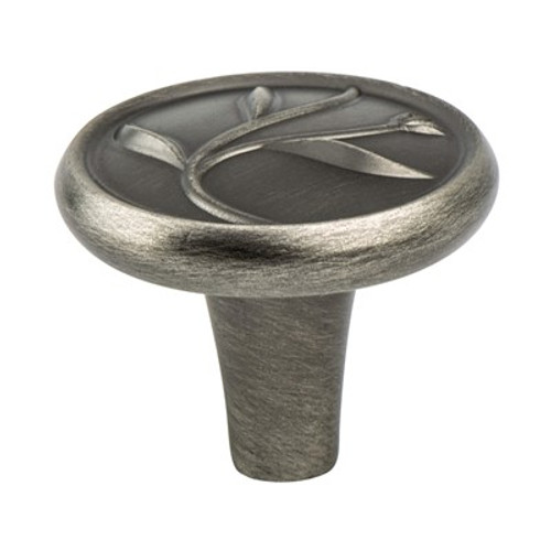 Berenson, Art Nouveau, 1 3/8" Round Knob, Vintage Nickel