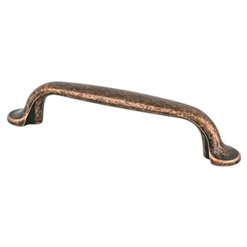 Berenson, Euro Rustica, 3 3/4" (96mm) Footed Straight Pull, Rustic Copper