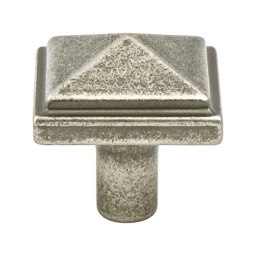 Berenson, Rhapsody, 1 3/16" Square Knob, Weathered Nickel