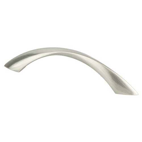 Berenson, Contemporary Advantage Five, 3 3/4" (96mm) Twisted Curved Pull, Brushed Nickel