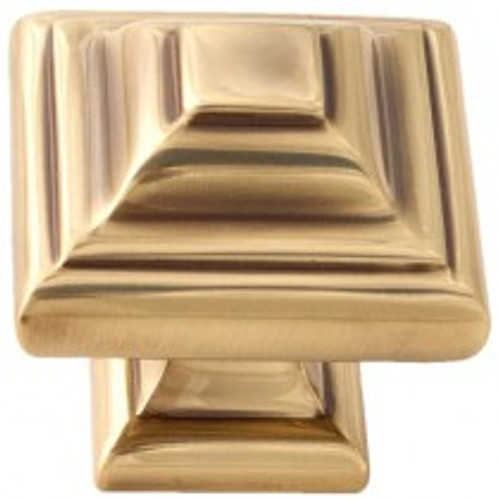 Alno, Geometric, 1 1/4" Stacked Square Knob, Polished Antique