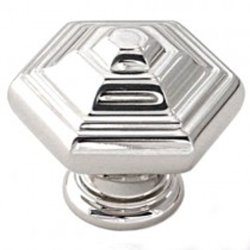 Alno, Geometric, 1 1/4" Stacked Octagon Knob, Polished Nickel