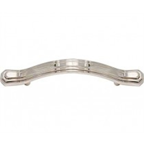 Alno, Geometric, 3 1/2" Round End Curved Pull, Polished Nickel