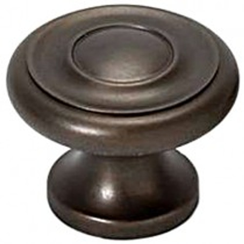 Alno, Knobs, 1 1/2" Round Rim design Knob, Chocolate Bronze