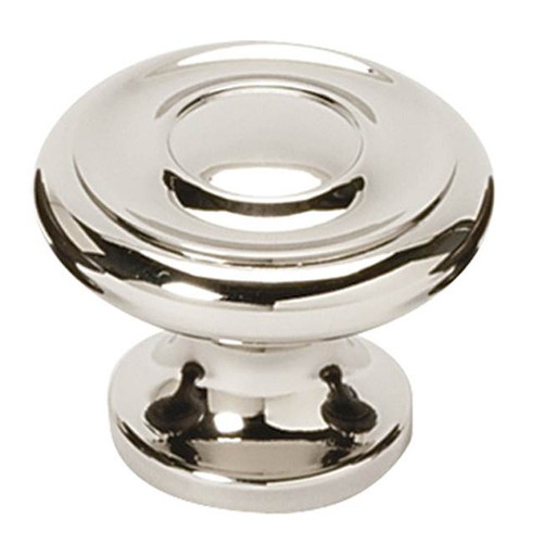 Alno, Knobs, 1 1/2" Round Rim design Knob, Polished Nickel