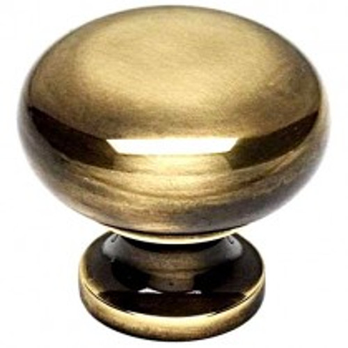 Alno, Knobs, 1 1/4" Round Mushroom Knob, Polished Antique