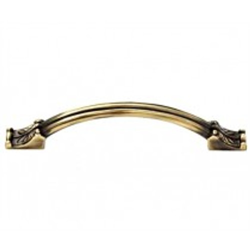 Alno, Fiore, 4" Curved Pull, Polished Antique