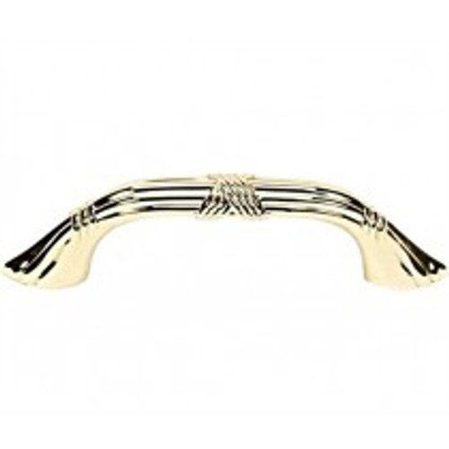 Alno, Ribbon and Reed, 3" Curved Pull, Polished Brass