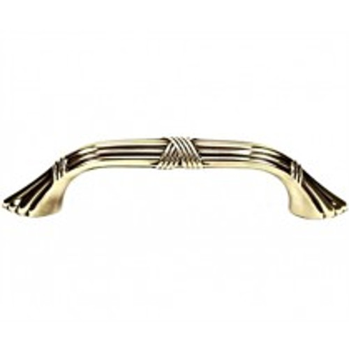 Alno, Ribbon and Reed, 3 1/2" Curved Pull, Polished Antique