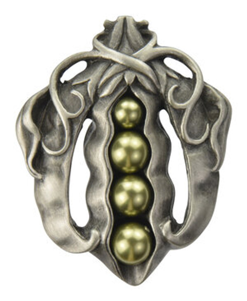 Notting Hill, Kitchen Garden, Pearly Peapod, 1 5/8" Knob, Antique Pewter