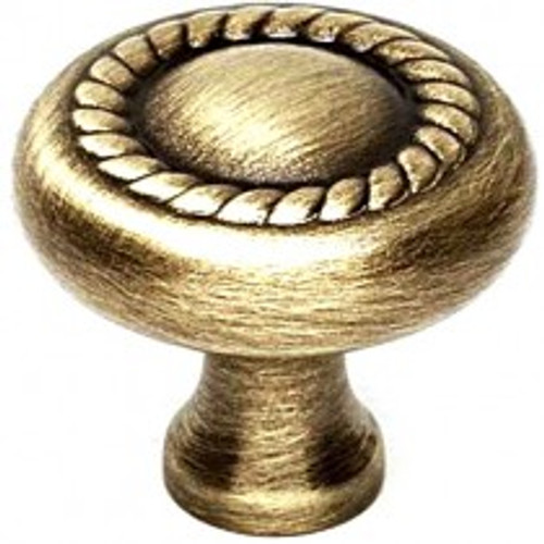 Alno, Rope, 1" Round Rope Detail Knob, Antique English