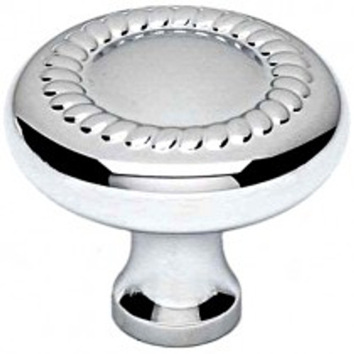 Alno, Rope, 1 1/4" Round Rope Detail Knob, Polished Chrome