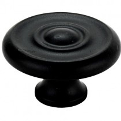 Alno, Rope, 1 3/4" Round Rim Design Knob, Matte Black