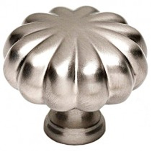 Alno, Rope, 1 1/4" Round Melon Knob, Satin Nickel