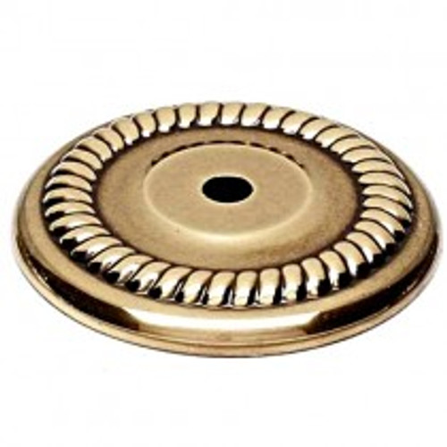 Alno, Rope, 1 1/2" Round Knob Backplate, Polished Antique