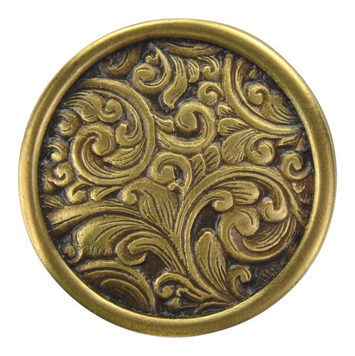 Notting Hill, Classic, Saddleworth, 1 3/8" Round Knob, Antique Brass