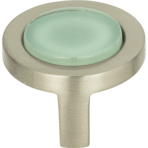 Atlas Homewares, Spa, 1 1/4" Round Knob, Green with Brushed Nickel