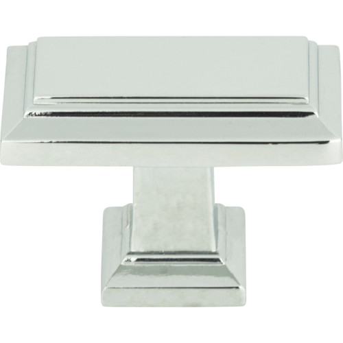 Atlas Homewares, Sutton Place, 1 7/16" Rectangle Knob, Polished Chrome