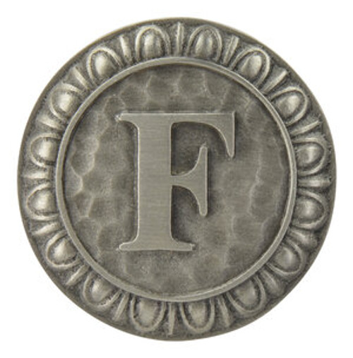 Notting Hill, Initials, Initial F, 1 3/8" Knob, Antique Pewter