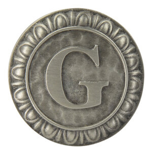 Notting Hill, Initials, Initial G, 1 3/8" Knob, Antique Pewter