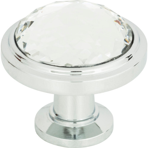 Atlas Homewares, Legacy Crystal, 1 5/16" Round Crystal Knob, Polished Chrome