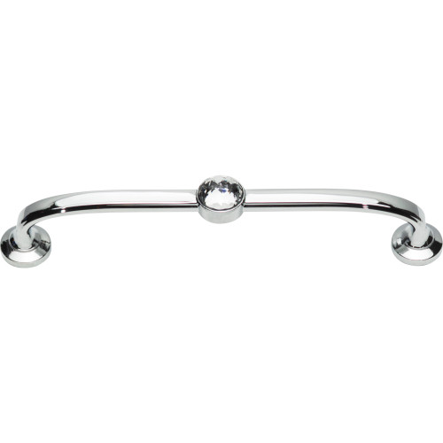 Atlas Homewares, Legacy Crystal, 5 1/16" (128mm) Crystal Curved Pull, Polished Chrome