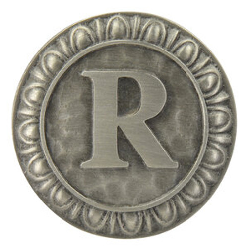 Notting Hill, Initials, Initial R, 1 3/8" Knob, Antique Pewter