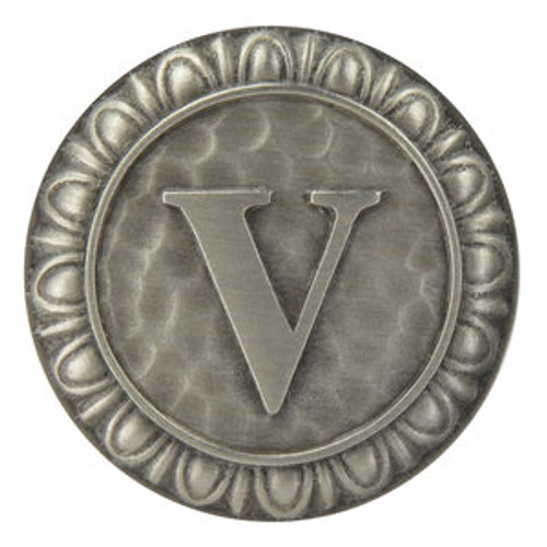 Notting Hill, Initials, Initial V, 1 3/8" Knob, Antique Pewter