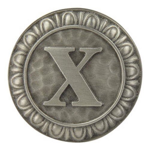 Notting Hill, Initials, Initial X, 1 3/8" Knob, Antique Pewter