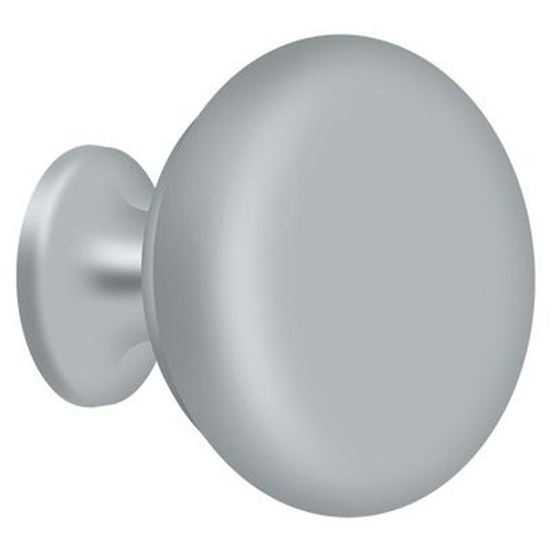 Deltana, 1 1/4" Round Mushroom Knob, Brushed Chrome