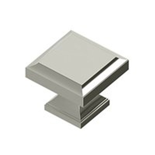 Deltana, 1 3/16" Square Knob, Polished Nickel