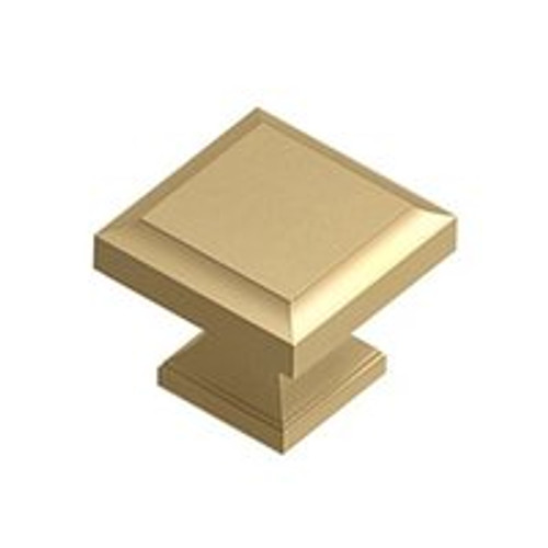 Deltana, 1 3/16" Square Knob, Brushed Brass