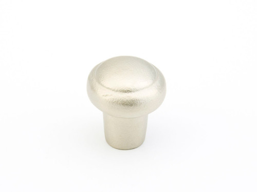 Schaub and Company, Mountain, 1 3/8" Round Button Knob, Antique Silver