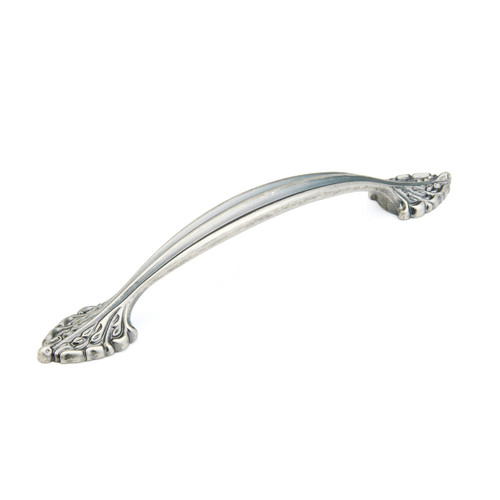 Schaub and Company, Corinthian, 3 3/4" (96mm) Curved Pull, Corinthian Silver