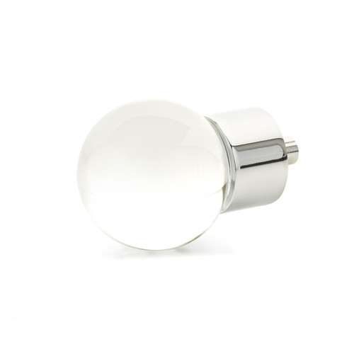 Schaub and Company, City Lights, 1 3/8" Globe Round Knob, Clear with Polished Chrome
