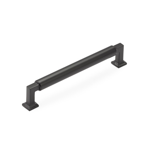 Schaub and Company, Haniburton, 6" Square Ended Pull, Matte Black