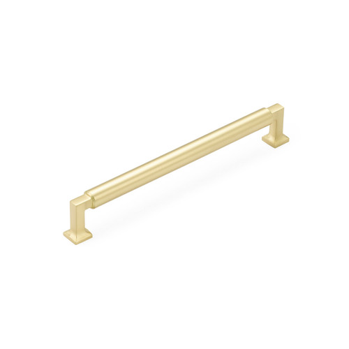 Schaub and Company, Haniburton, 8" Square Ended Pull, Satin Brass