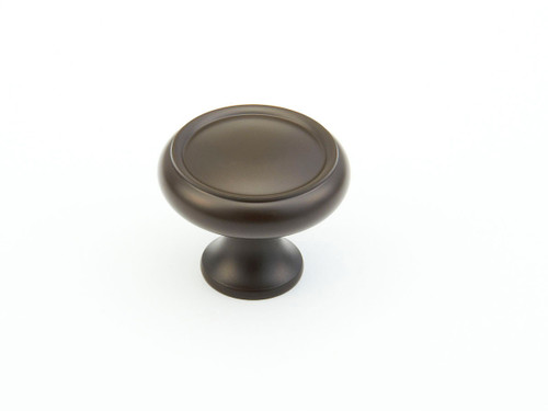 Schaub and Company, Traditional, 1 1/4" Ringed Round Knob, Oil Rubbed Bronze