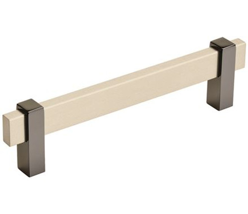 Amerock, Mulino, 5 1/16" (128mm) Bar Pull, Silver Champagne/Black Nickel