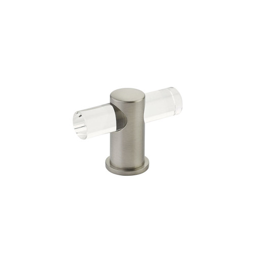 Schaub and Company, Lumiere, 2" Pull Knob, Clear Acrylic and Satin Nickel