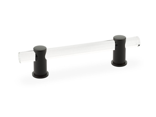 Schaub and Company, Lumiere, 4" Bar Pull, Clear Acrylic and Matte Black