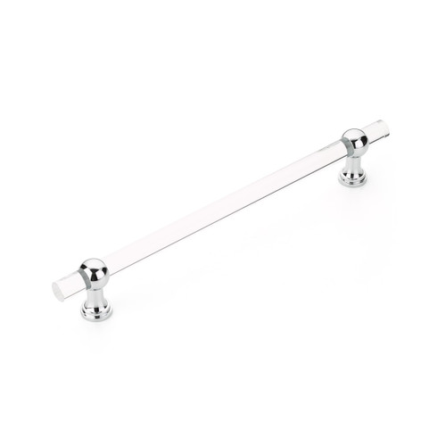 Schaub and Company, Lumiere Transitional, 12" (305mm) Adjustable Bar Appliance Pull, Clear Acrylic and Polished Chrome