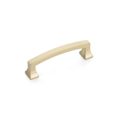 Schaub and Company, Menlo Park, 3 1/2" Curved Pull, Signature Satin Brass