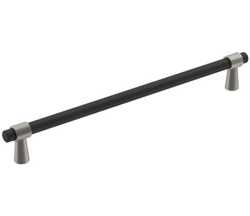 Amerock, Mergence, 8 13/16" (224mm) Bar Pull, Matte Black with Satin Nickel