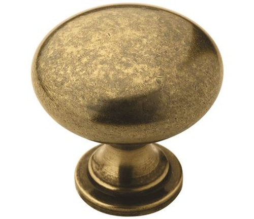 Amerock, Edona, 1 1/4" Round Knob, Burnished Brass