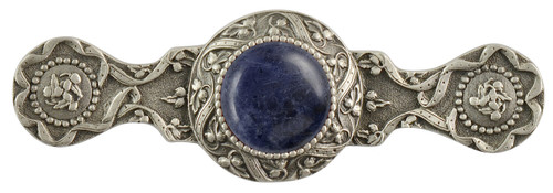 Notting Hill, Jewels, Victorian Jewel, 3" Ornate Pull, Antique Pewter with Blue Sodalite Natural Stone