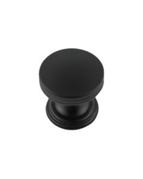 Belwith Hickory, American Diner, 1" Round Cabinet Knob, Matte Black