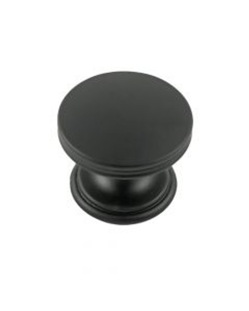 Belwith Hickory, American Diner, 1 3/8" Round Cabinet Knob, Matte Black