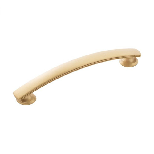 Belwith Hickory, American Diner, 5 1/16" (128mm) Curved Pull, Brushed Golden Brass